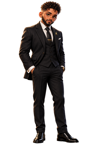 Kiro, the Jmorex strategist, in tailored boardroom business attire